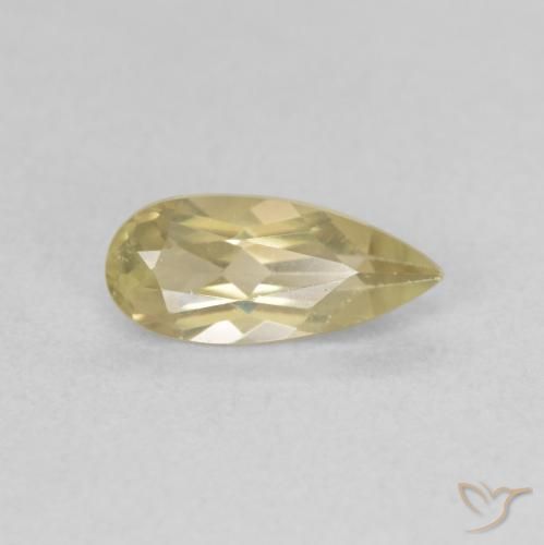 Diaspro cangiante Giallo chiaro naturale da 0.80 ct, Forma a pera, VVS-VS