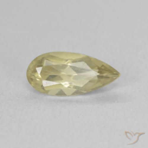 Diaspro cangiante Giallo chiaro naturale da 0.99 ct, Forma a pera, VS