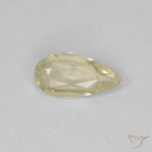Diaspro cangiante Giallo chiaro naturale da 0.71 ct, Forma a pera, VVS