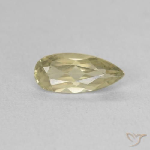 Diaspro cangiante Giallo verde naturale da 0.97 ct, Forma a pera, VVS