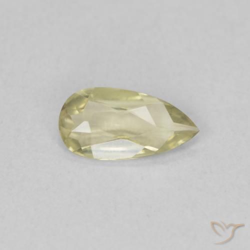 Diaspro cangiante Giallo chiaro naturale da 0.46 ct, Forma a pera, VVS