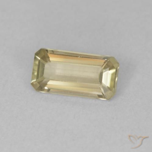Diaspro cangiante Giallo chiaro naturale da 0.87 ct, Ottagonale / Taglio smeraldo, VVS