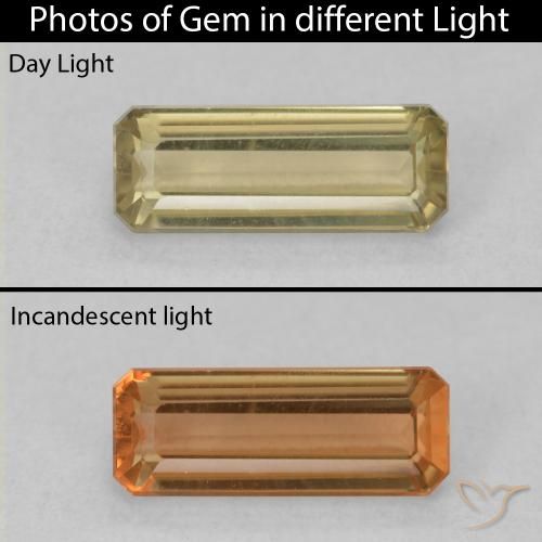 1.20ct Naturale Giallo chiaro Diaspro cangiante, Taglio smeraldo, VVS