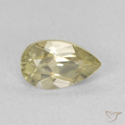 Diaspro cangiante Giallo chiaro naturale da 0.64 ct, Forma a pera, VS-SI