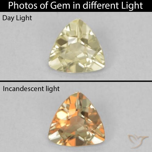 0.31ct Naturale Giallo chiaro Diaspro cangiante, Taglio trillion, VVS