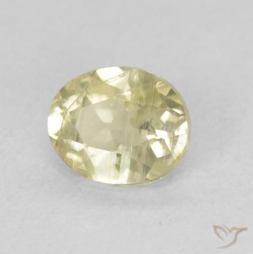Diaspro cangiante Giallo chiaro naturale da 0.76 ct, Ovale, VS-SI