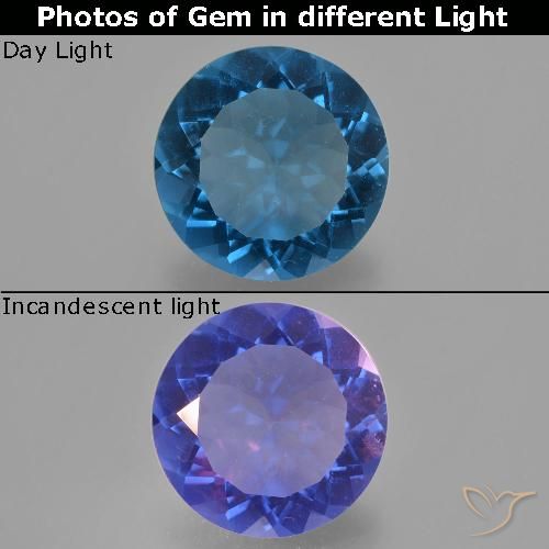 9.65ct Naturale Blu Egiziano Fluorite che cambia colore, Rotondo, VS