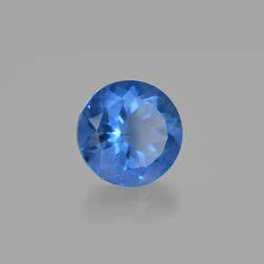 Fluorite cangiante naturale blu navy intenso da 15,29 ct, taglio rotondo, VS