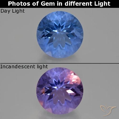 13.89ct Naturale Blu navy Fluorite che cambia colore, Rotondo, VS