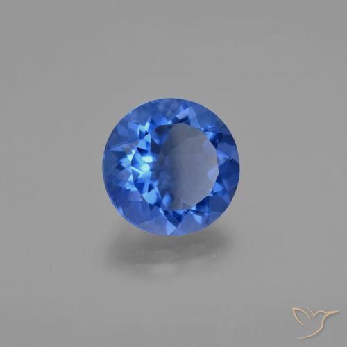 Fluorite che cambia colore Blu navy naturale da 10.90 ct, Rotondo, VS