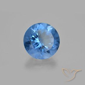 Fluorite che cambia colore Blu acceso naturale da 14.01 ct, Rotondo, VS