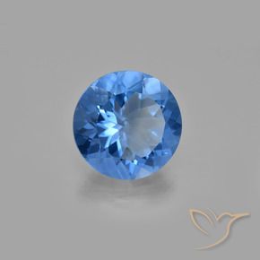 Fluorite che cambia colore Blu navy naturale da 13.49 ct, Rotondo, VS