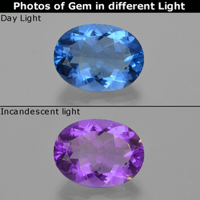 Fluorite cangiante naturale blu da 19,78 ct, taglio ovale, VS