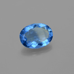 Fluorite che cambia colore Blu Navy Intenso naturale da 18.43 ct, Taglio ovale, VS