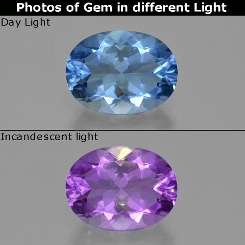 Fluorite cangiante blu scuro naturale da 20,16 ct, taglio ovale, VS