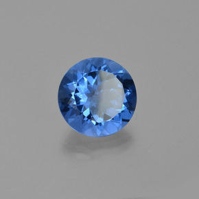Fluorite cangiante blu scuro naturale da 12,60 ct, taglio rotondo, VS