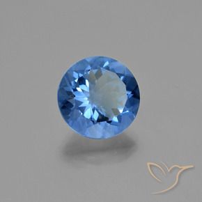 Fluorite che cambia colore Blu Navy Intenso naturale da 13.83 ct, Rotondo, VVS-VS