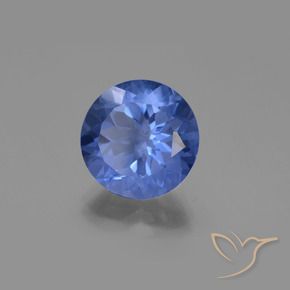 Fluorite che cambia colore Blu Navy Intenso naturale da 10.91 ct, Rotondo, VS-SI