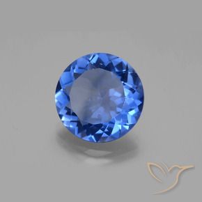 Fluorite che cambia colore Blu scuro naturale da 12.27 ct, Rotondo, VS