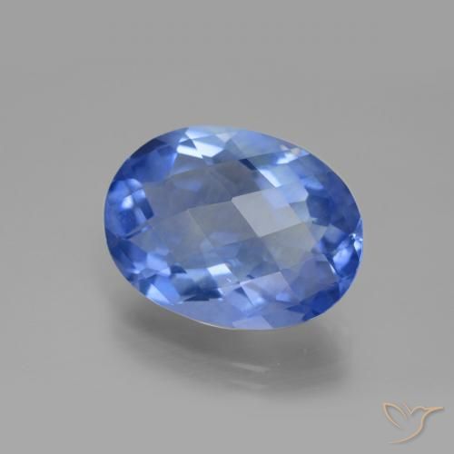Fluorite che cambia colore Blu acceso naturale da 18.83 ct, Ovale, VS