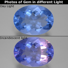 Fluorite cangiante blu egiziano naturale da 20,76 ct, taglio ovale, VVS
