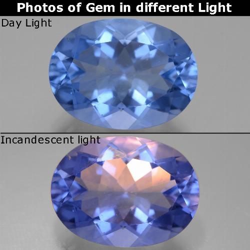 Fluorite che cambia colore Blu navy naturale da 21.46 ct, Taglio ovale, VS