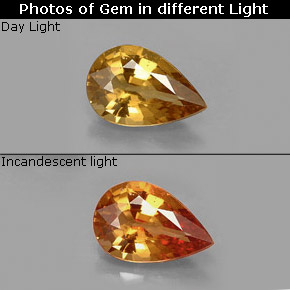 Granato cangiante naturale multicolore da 1,37 ct, taglio a pera, VVS-VS