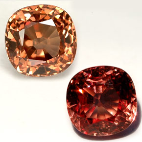 Granato cangiante Arancione naturale da 1.11 ct, Taglio a cuscino, VS