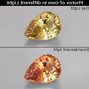 Granato cangiante Marrone dorato ad arancione naturale da 1.16 ct, Forma a pera, VVS-VS