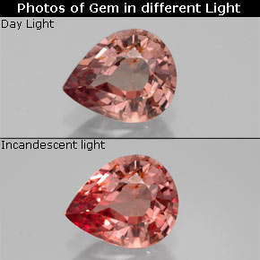 Granato cangiante Rosato a rosso-rosa naturale da 1.05 ct, Forma a pera, VS-SI