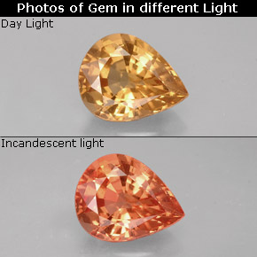 Granato cangiante naturale multicolore da 1,18 ct, taglio a pera, VS