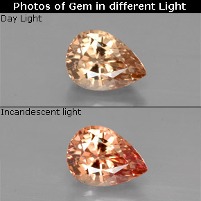 Granato cangiante naturale multicolore da 1,12 ct, taglio a pera, VVS