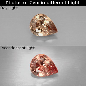 Granato cangiante naturale multicolore da 1,21 ct, taglio a pera, VVS