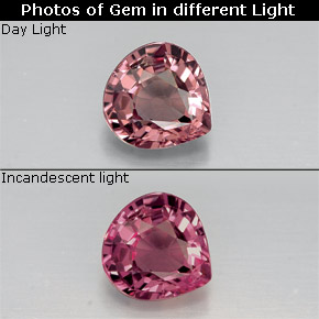 Granato cangiante Rosato a rosso-rosa naturale da 0.75 ct, Forma a pera, VS-SI