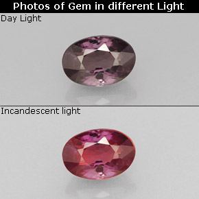 Granato cangiante naturale multicolore da 0,68 ct, taglio ovale, VS