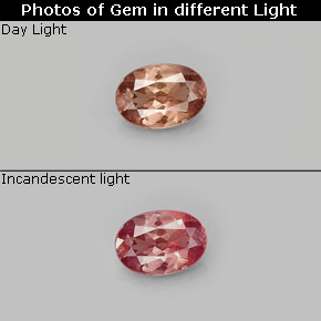 Granato cangiante naturale multicolore da 0,88 ct, taglio ovale, VS