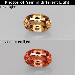Granato cangiante naturale multicolore da 0,66 ct, taglio ovale, VVS-VS