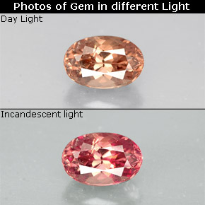 Granato cangiante naturale multicolore da 0,74 ct, taglio ovale, VS