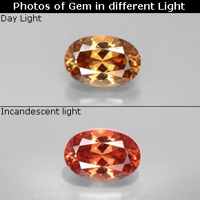 Granato cangiante naturale multicolore da 0,69 ct, taglio ovale, VVS-VS