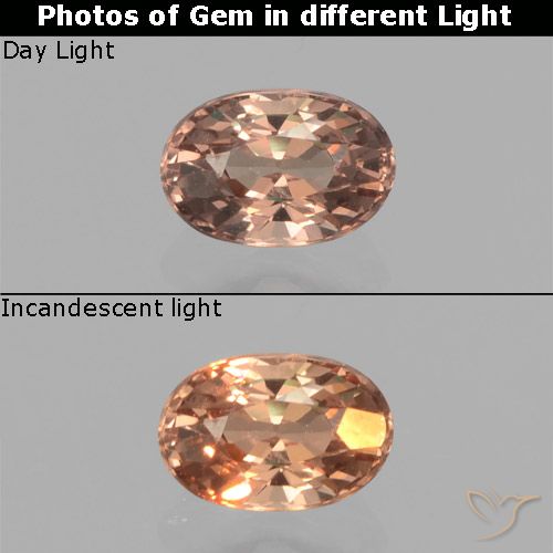 Granato cangiante naturale marrone da 0,43 ct, taglio ovale, VVS-VS