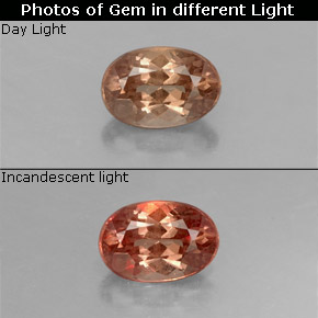 Granato cangiante naturale cangiante da 0,58 ct, taglio ovale, VS