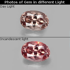Granato cangiante naturale multicolore da 0,59 ct, taglio ovale, VS