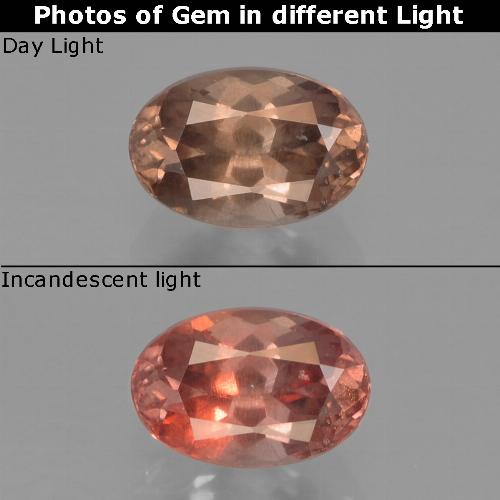 Granato cangiante naturale marrone da 0,73 ct, taglio ovale, VS