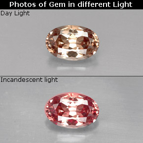 Granato cangiante naturale multicolore da 0,61 ct, taglio ovale, VVS-VS