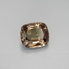 Granato cangiante Marrone verdastro a rosa rossa naturale da 1.81 ct, Taglio a cuscino, VS