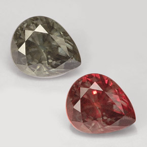 Granato cangiante naturale multicolore da 1,58 ct, taglio a pera, VS