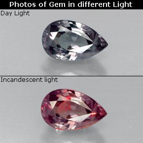Granato cangiante naturale multicolore da 1,20 ct, taglio a pera, VS