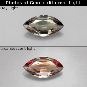 Granato cangiante naturale multicolore da 1,34 ct, marchesa, VS