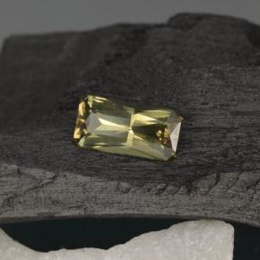 Granato cangiante naturale giallo da 0,74 ct, taglio smeraldo, VS