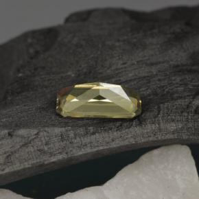 Granato cangiante naturale giallo da 0,74 ct, taglio smeraldo, VS